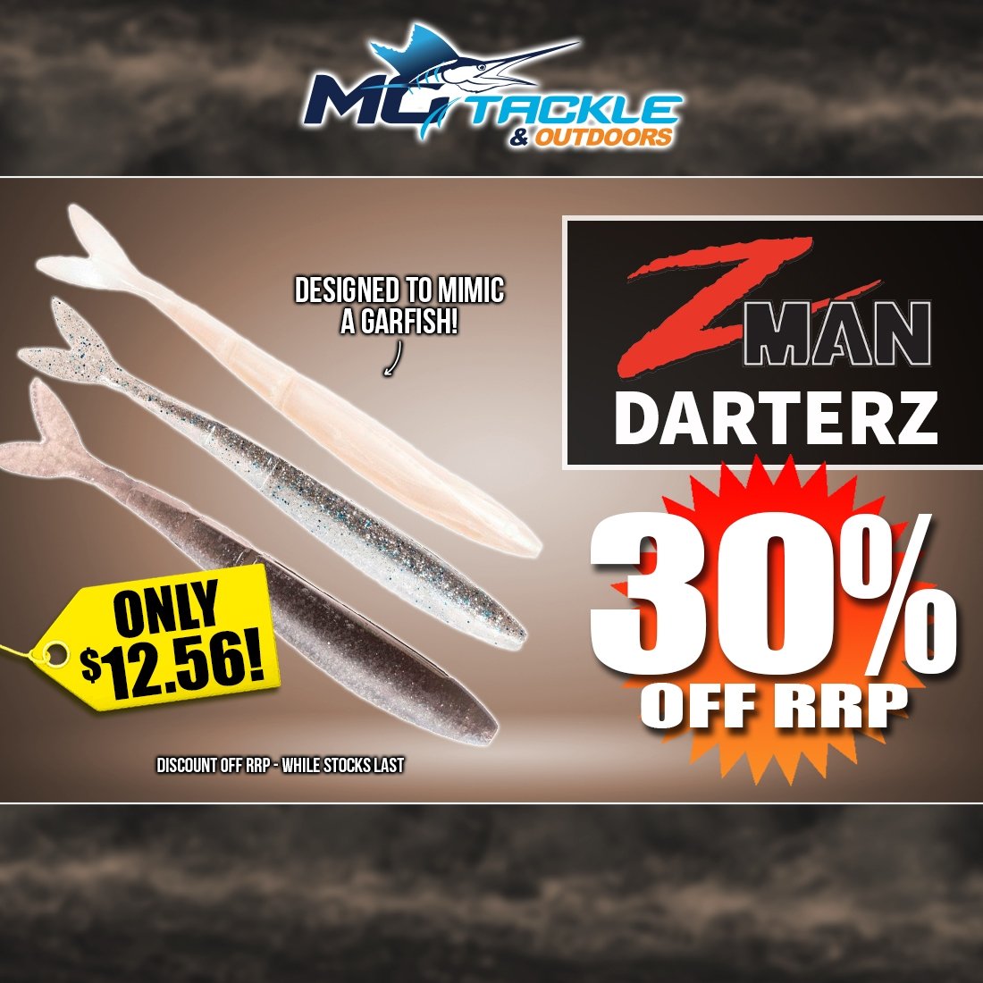 30% off Z-MAN DARTERZ 6 INCH LURE