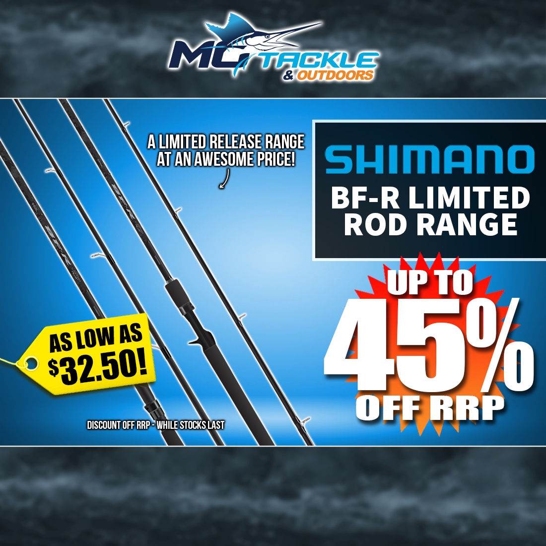 Up to 45% off Shimano BF-R Rod Range