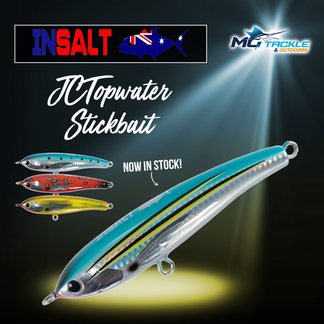 New - INSALT JCTOPWATER STICKBAIT