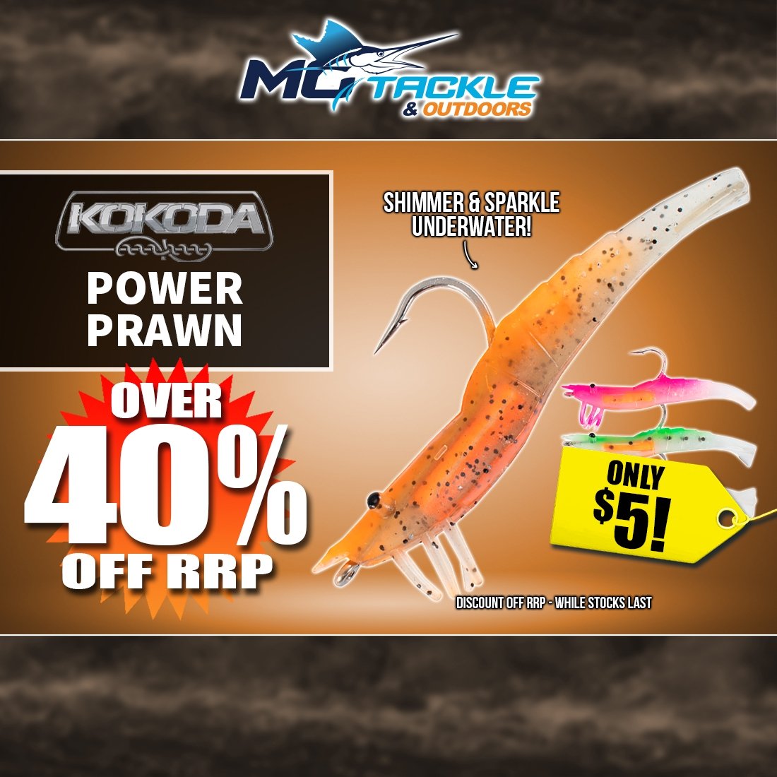 KOKODA POWER PRAWN LURE only $5