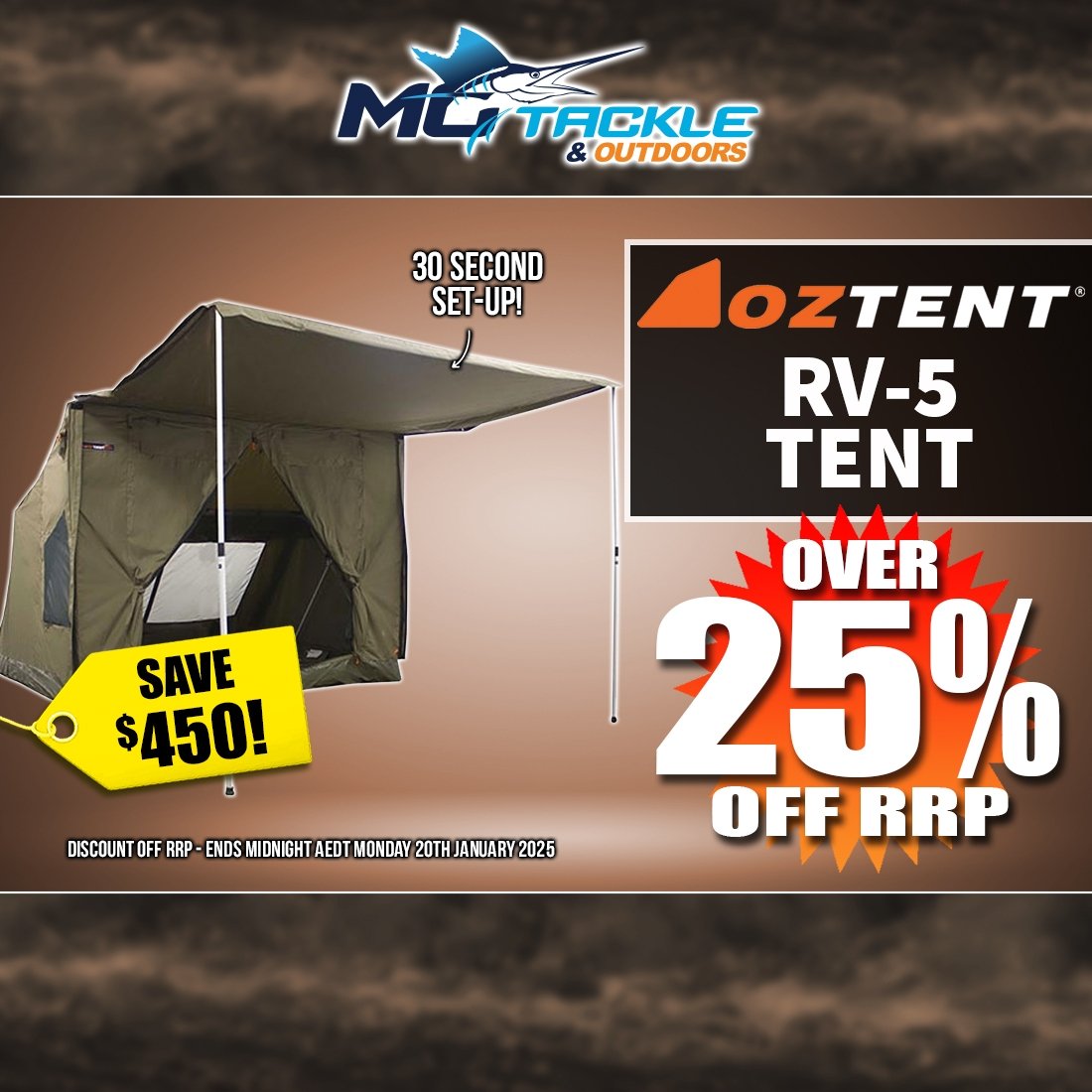 OZTENT RV-5 only $1249