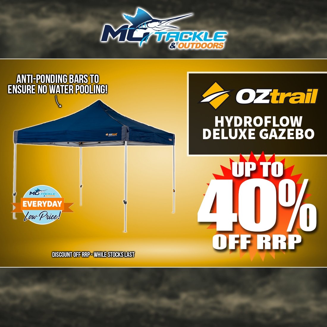 OZTRAIL HYDROFLOW DELUXE GAZEBO from $199.90