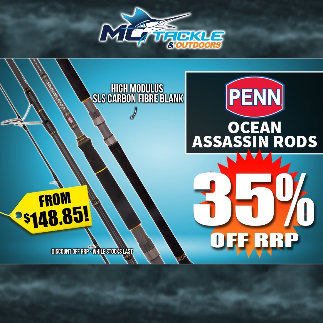 PENN OCEAN ASSASSIN ROD 35% off!