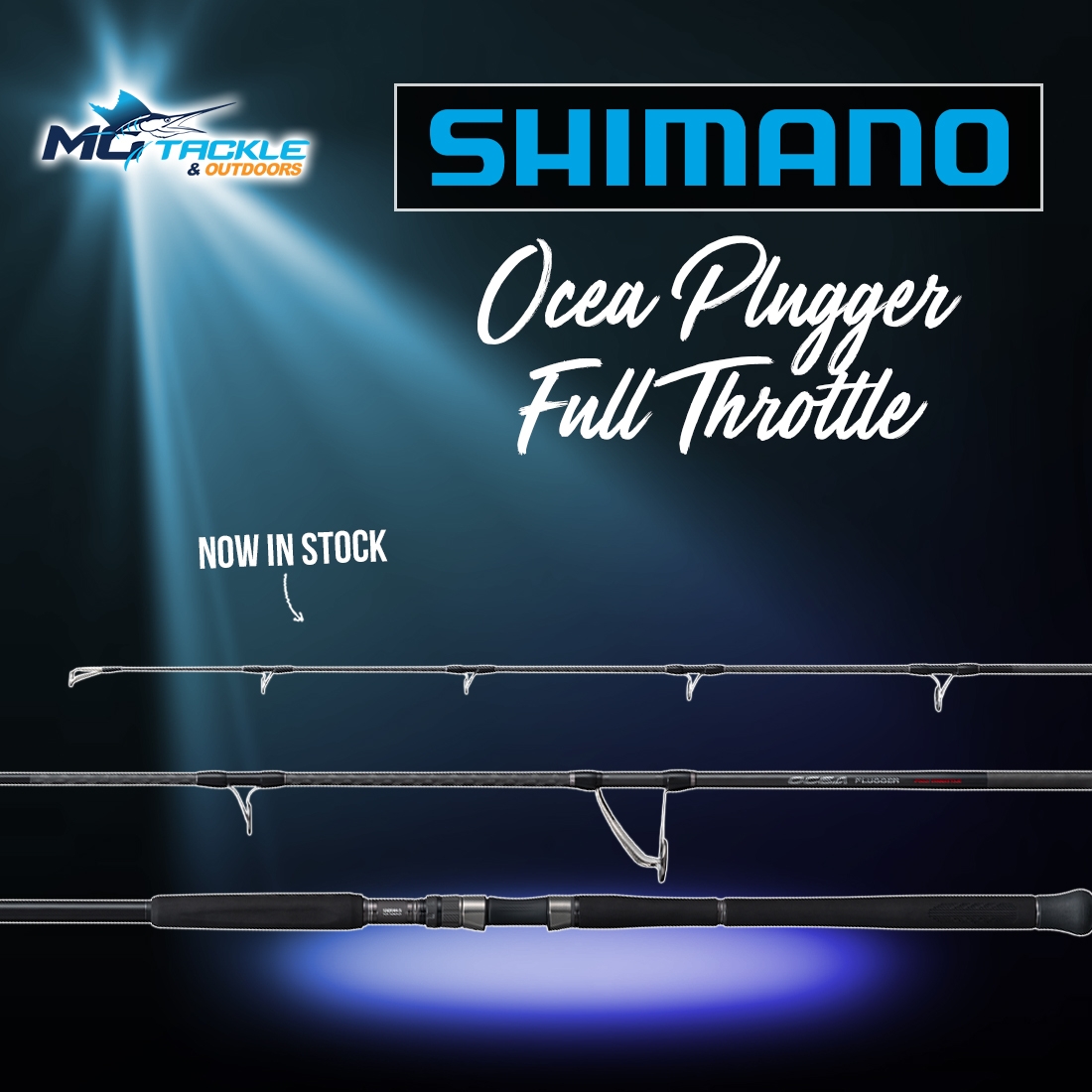 New - SHIMANO OCEA PLUGGER FULL THROTTLE SPIN ROD