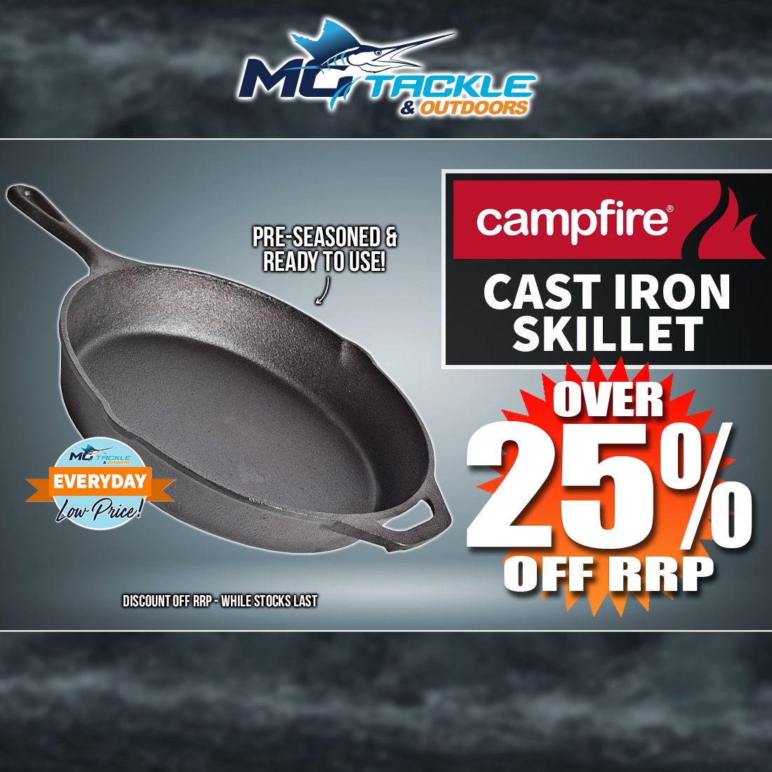 20% off CAMPFIRE Cast Iron Skillet