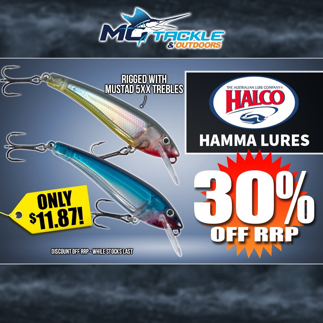 30% off HALCO Hamma Lures