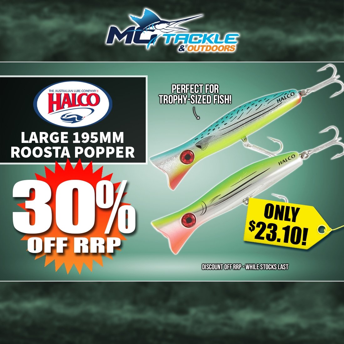 30% off HALCO Roosta Large 195mm Popper