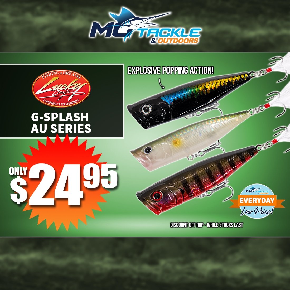 Lucky Craft G-Splash AU Series - 80mm from $24.95