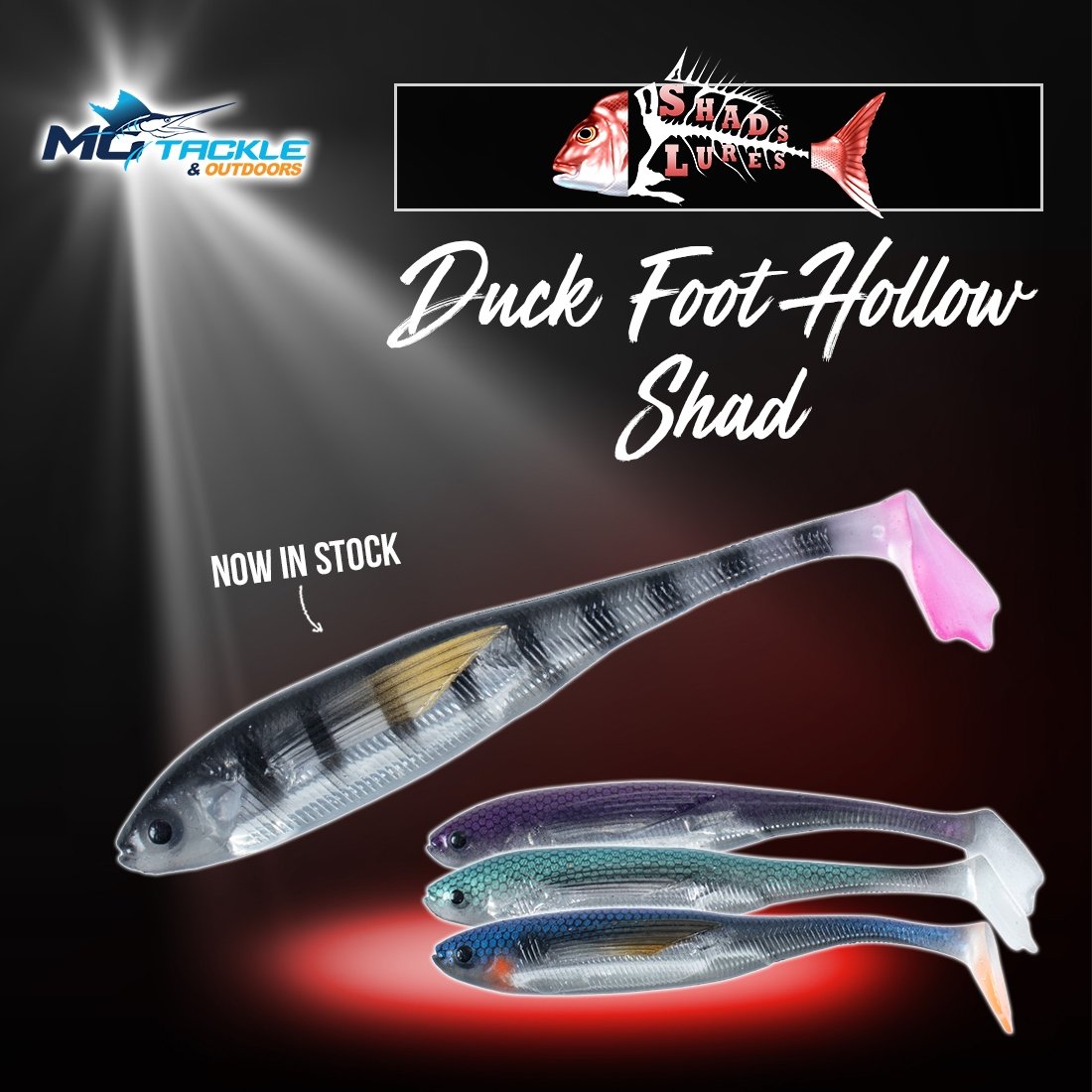 NEW - Shads Lures Duck Foot Hollow Shad Lure