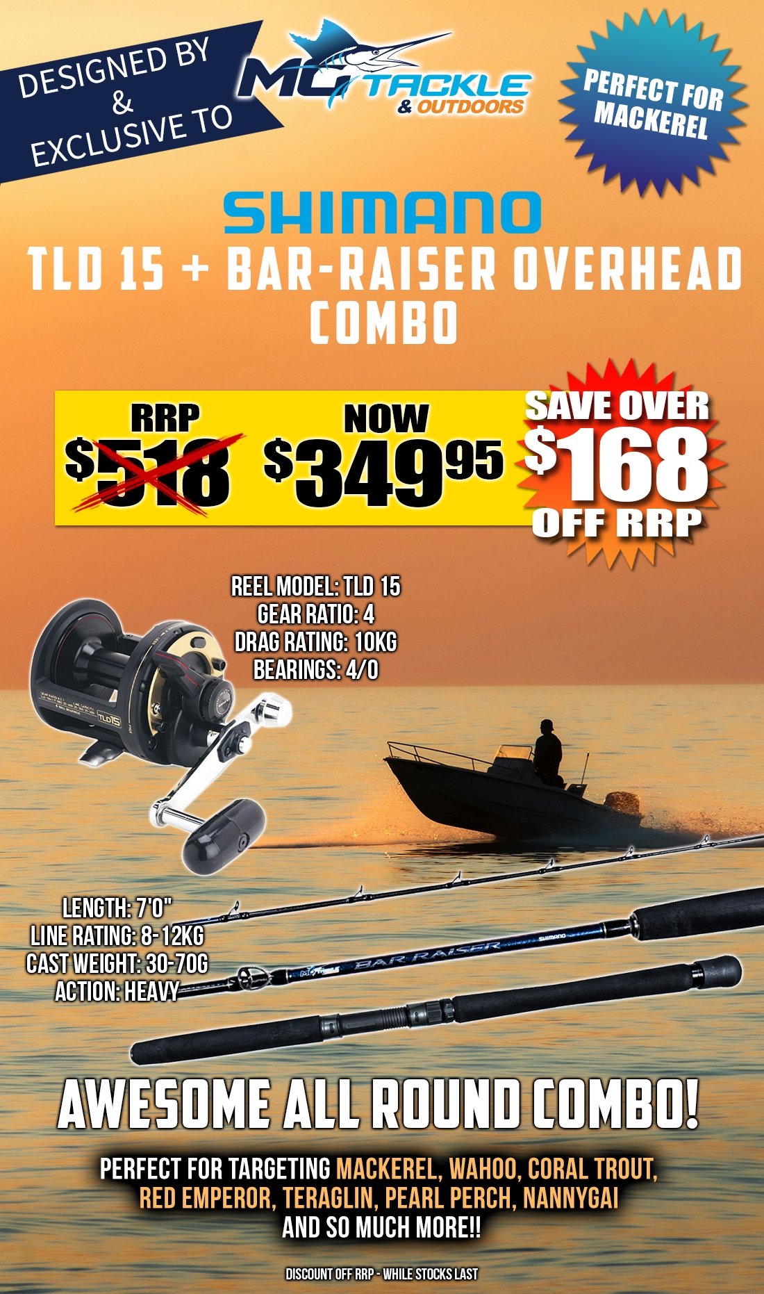 Shimano TLD & Bar-Raiser Overhead Combo Only $349.95