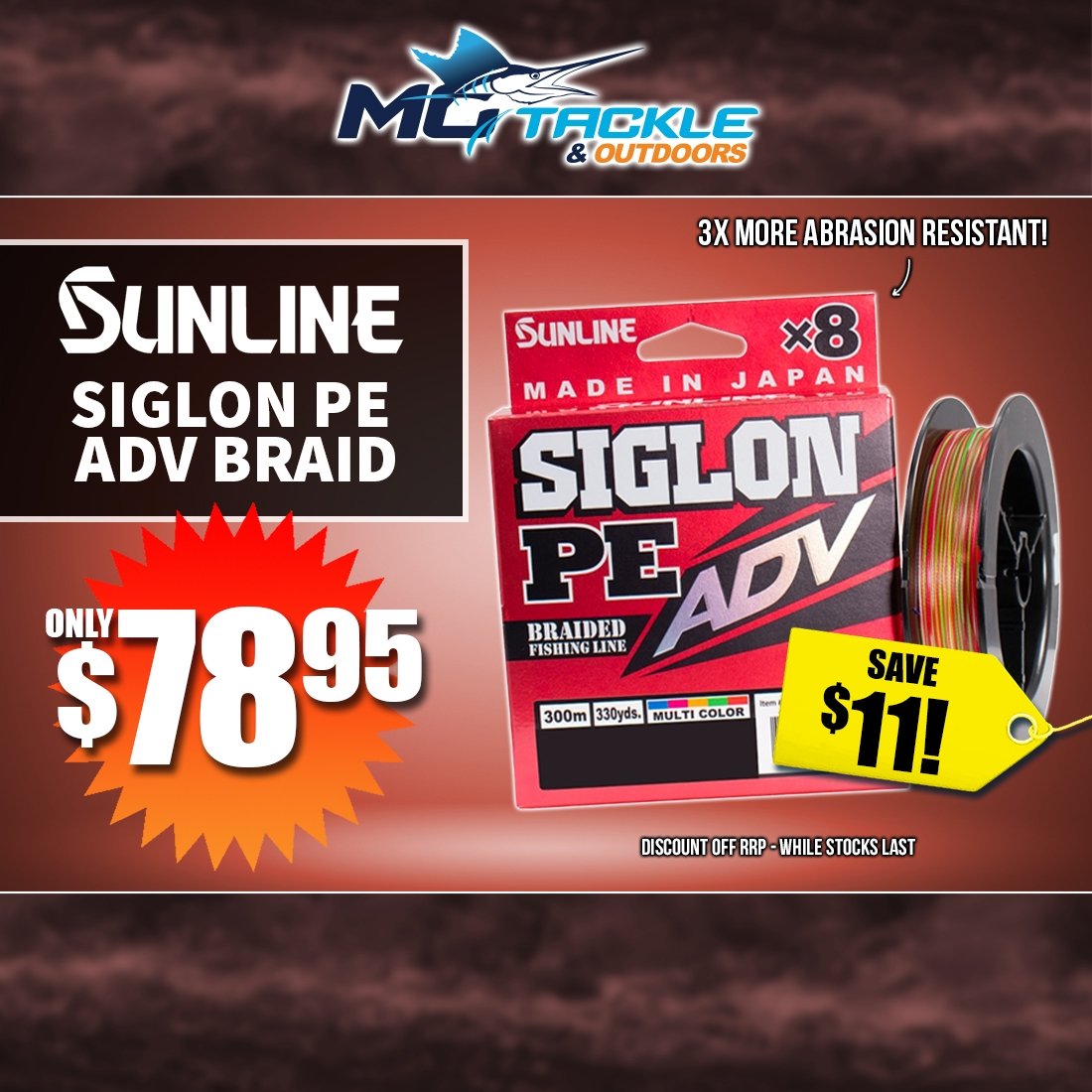 Sunline Siglon PE ADV Braid - 300m save $11