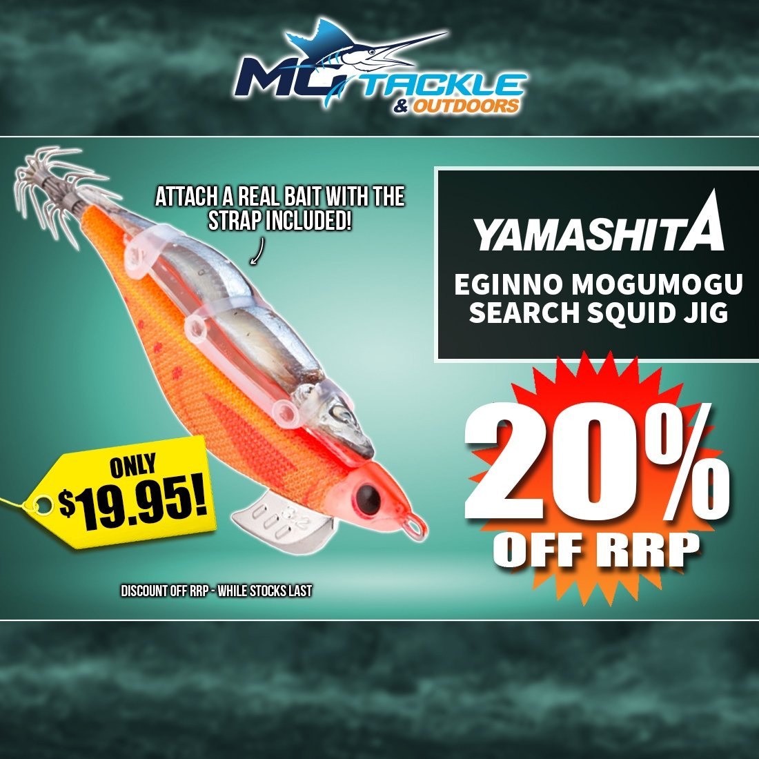 20% off Yamashita Eginno MoguMogu Search 3.2 Squid Jig