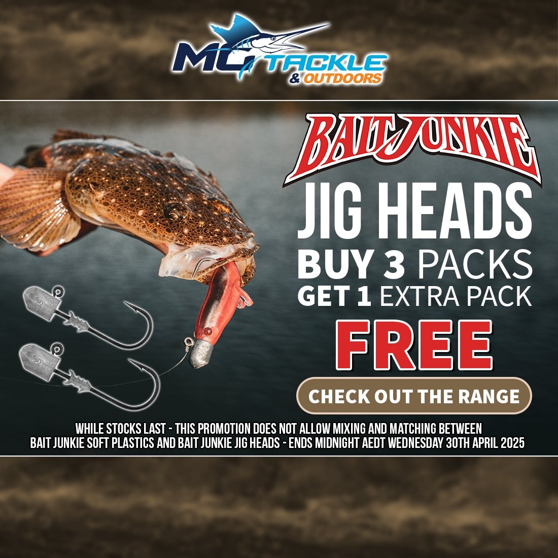 Bait Junkie Buy 3 Get 1 Free Jig Heads