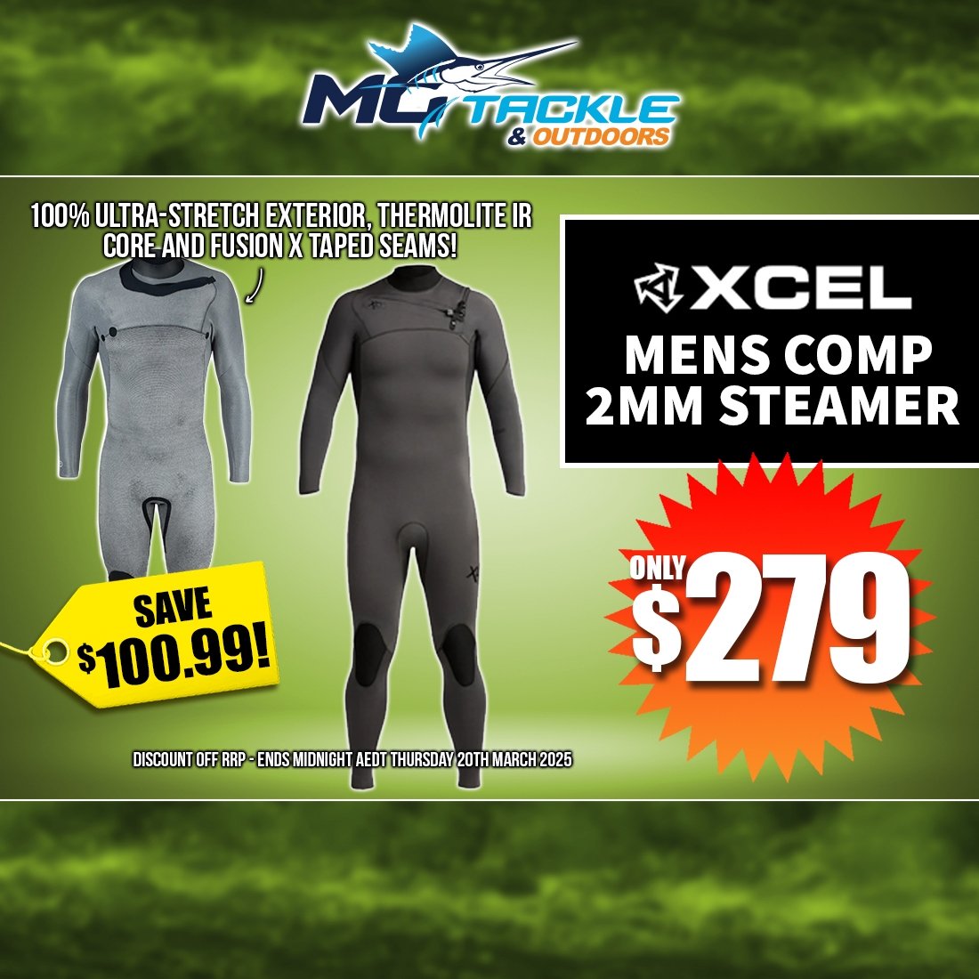 Xcel Mens Comp 2mm Steamer save $100.99