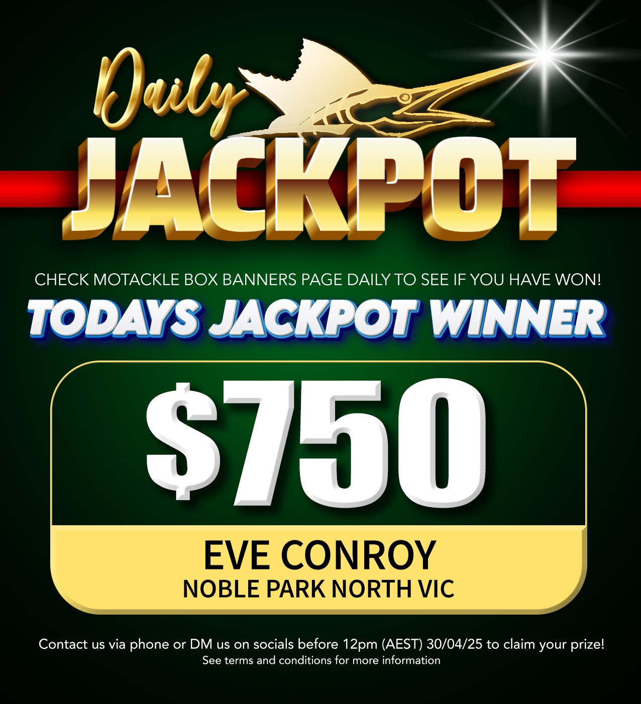 Daily Jackpot Winner