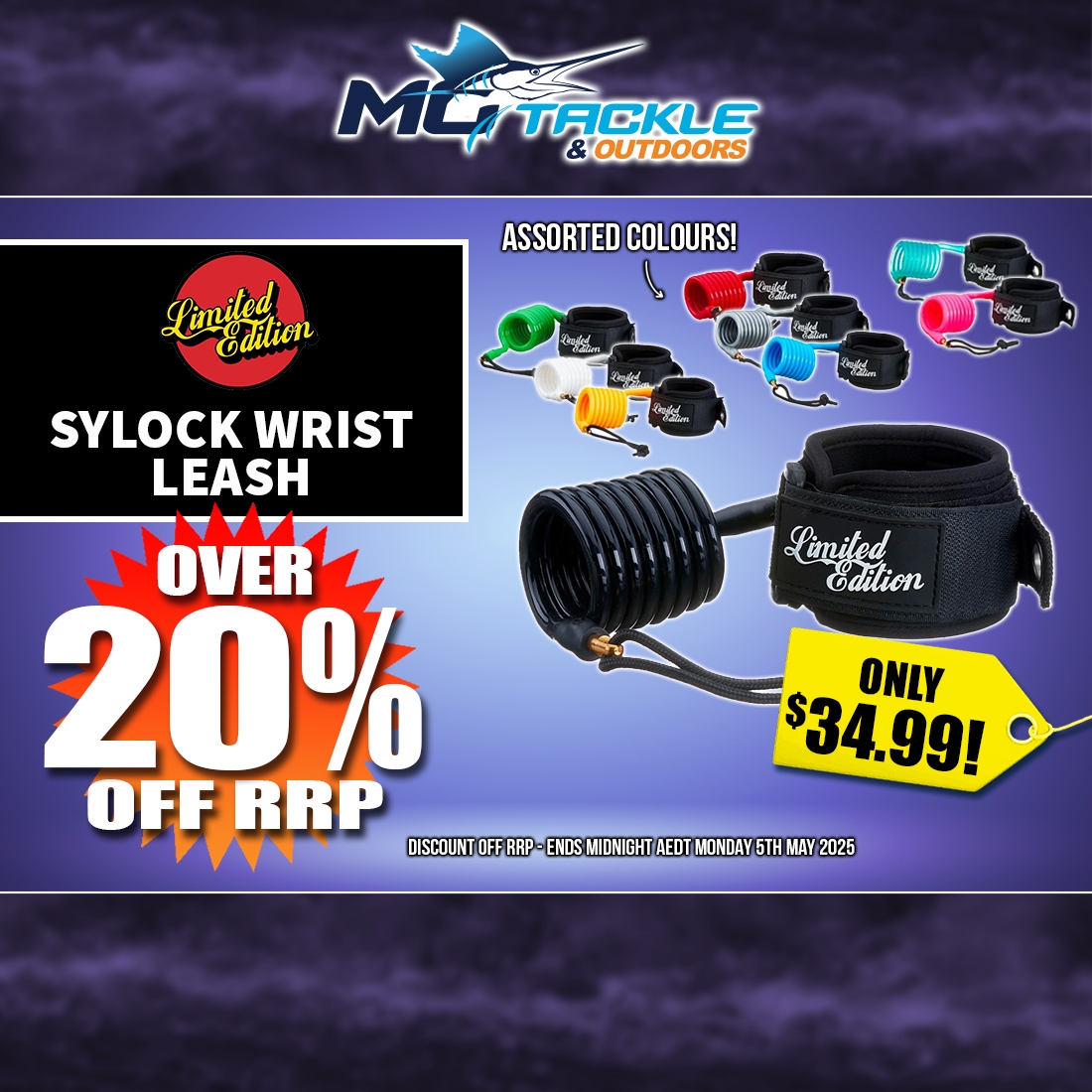 Over 20% off Limited Edition Sylock Wrist Leash - Assorted Colours
