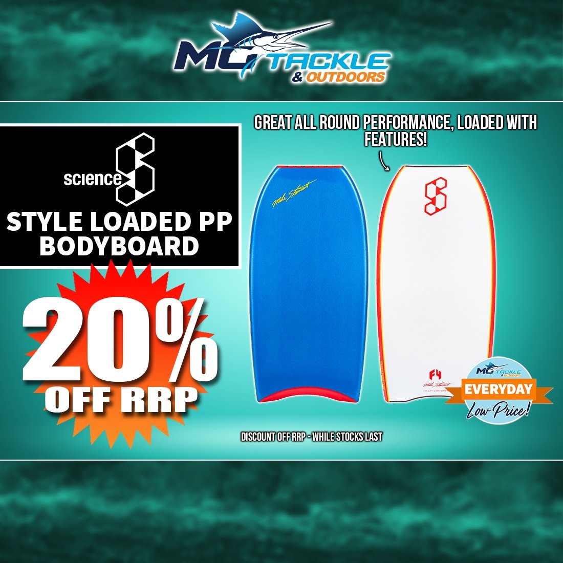 20% off Science Style Loaded PP Bodyboard