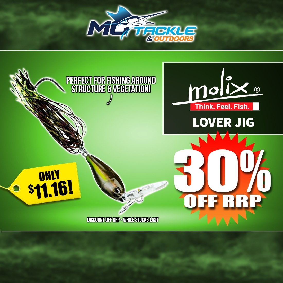 30% off MOLIX LOVER JIG 3/8OZ