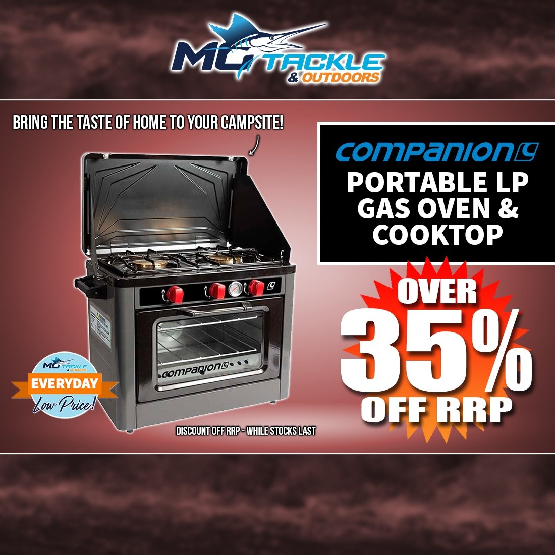Over 35% off Companion Portable LP Gas Oven & Cooktop