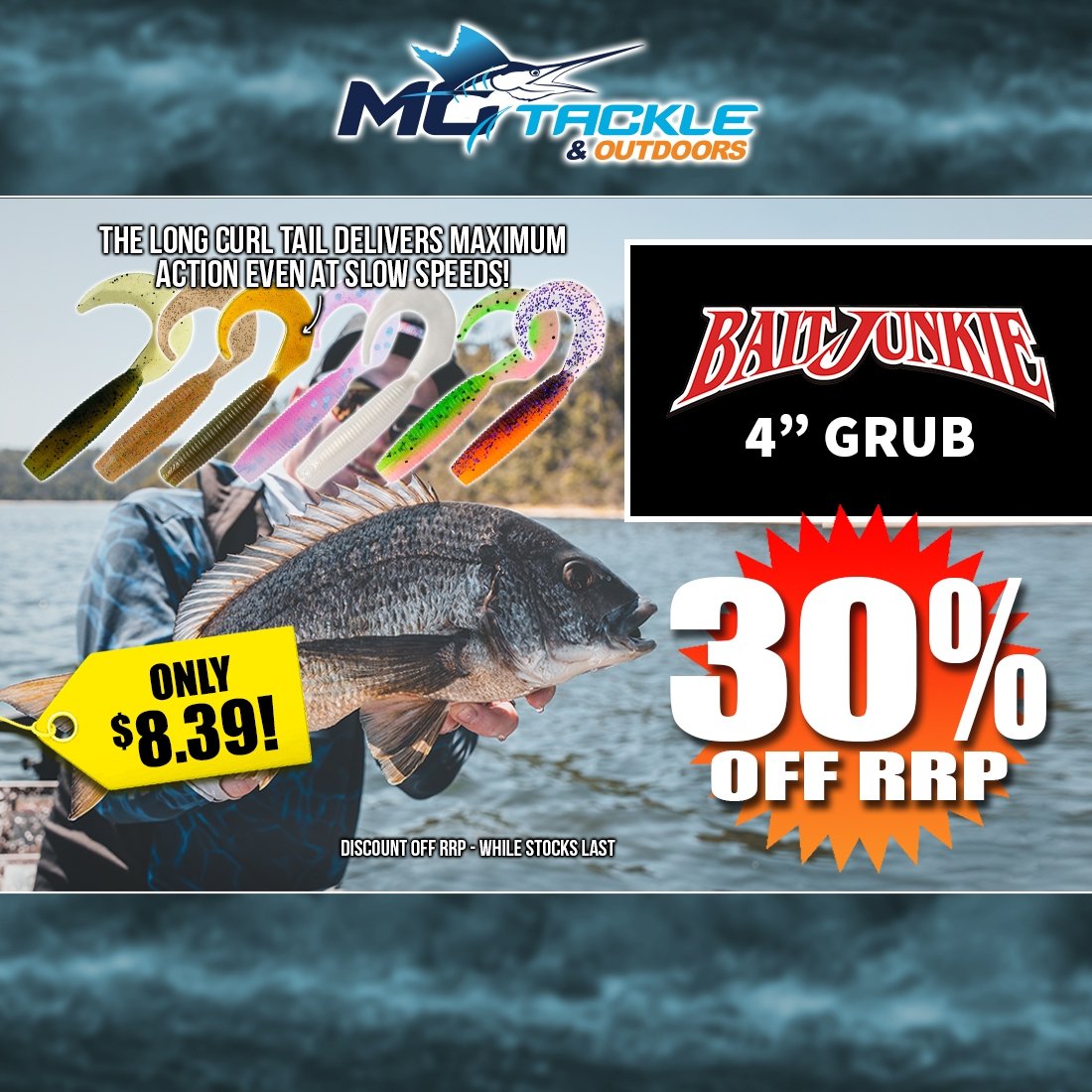 30% off Daiwa Bait Junkie Grub Lure