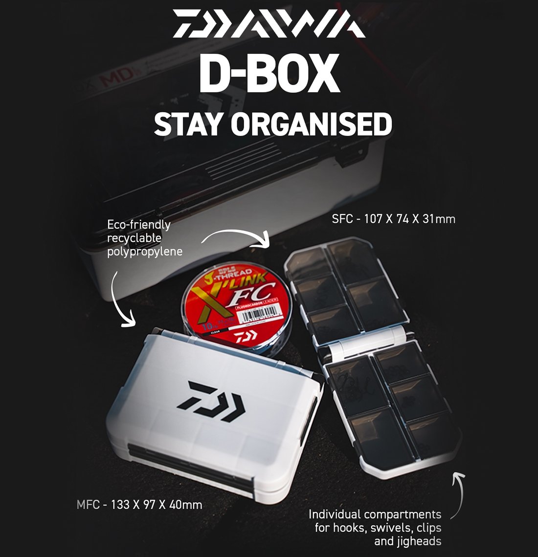 New - Daiwa Folding D-Box Tackle Box