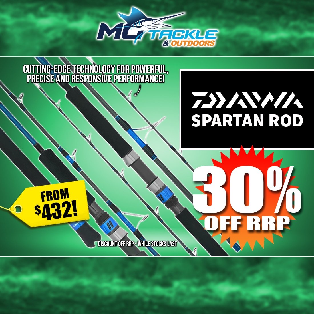 30% off Daiwa Spartan Rod