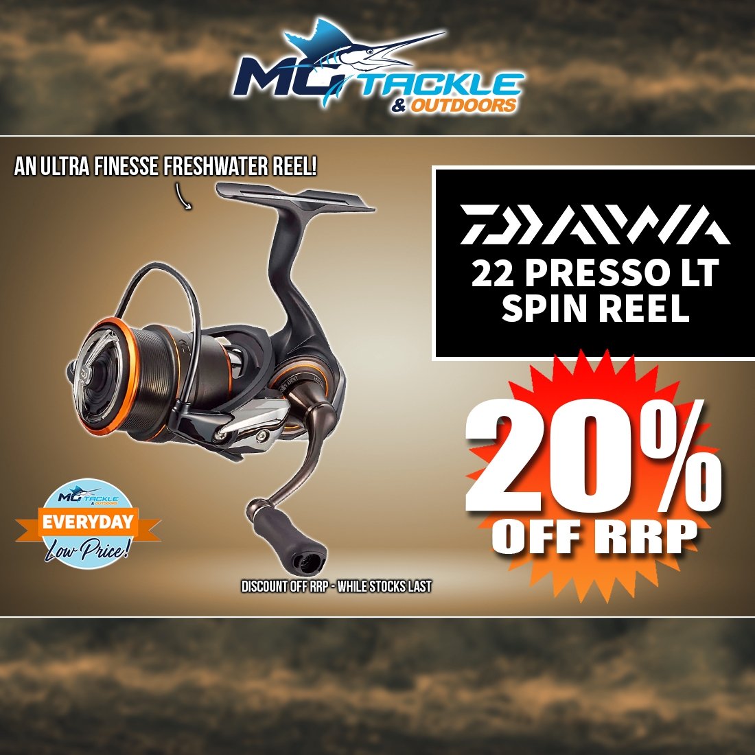 20% off Daiwa 22 Presso LT Spin Reel