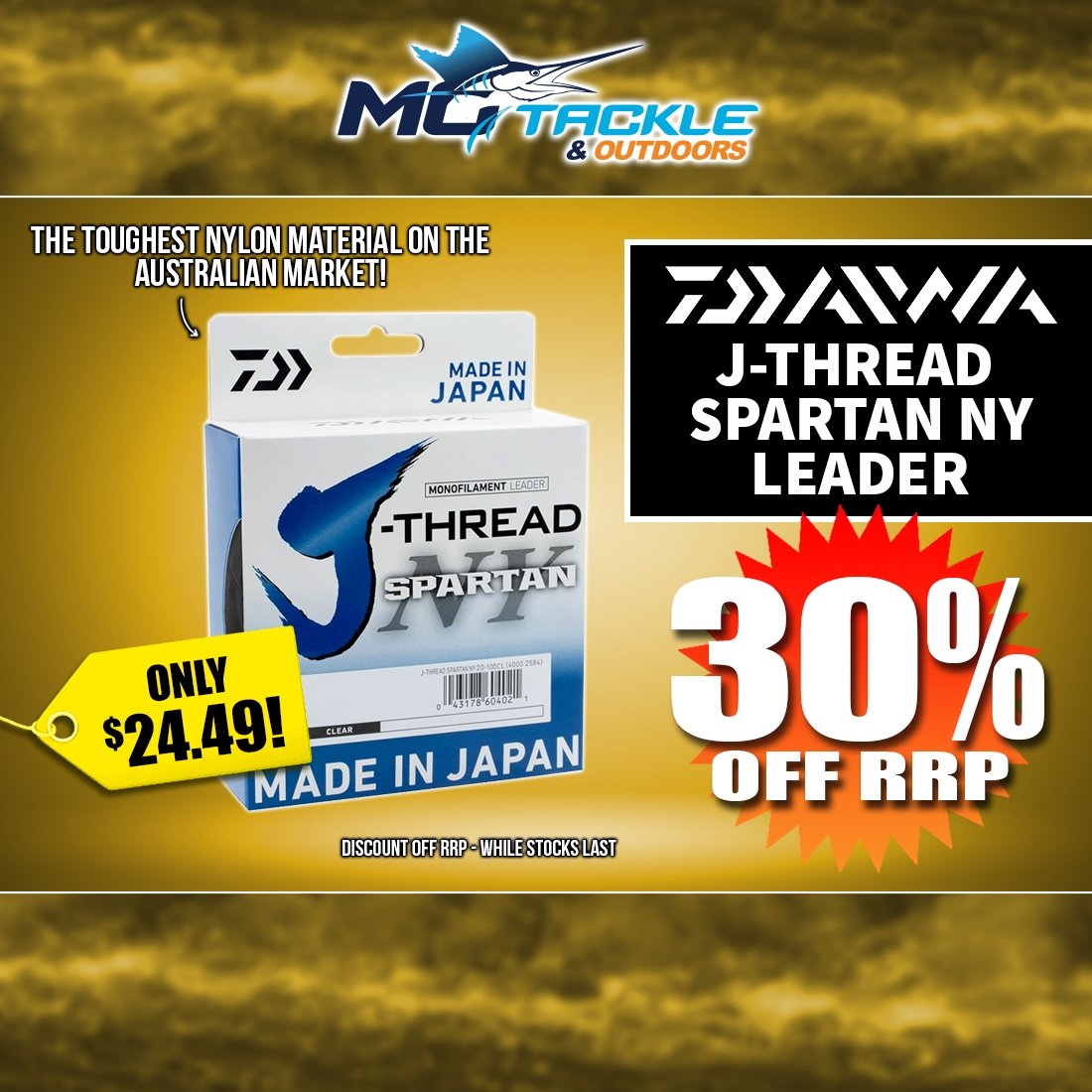 30% off Daiwa J-Thread Spartan NY Leader