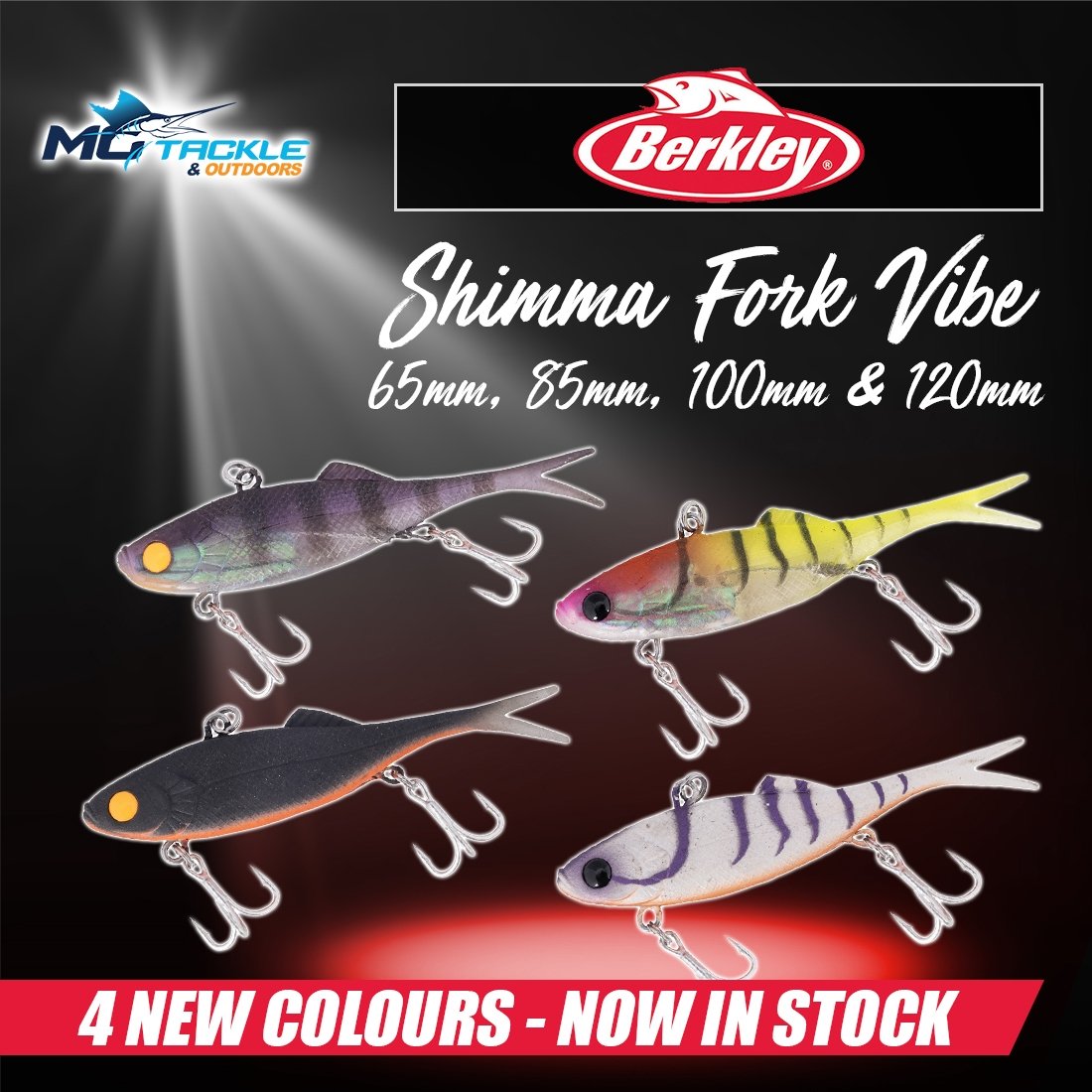 NEW - Berkley Shimma Fork Vibe 65mm, 85mm, 100mm & 120mm