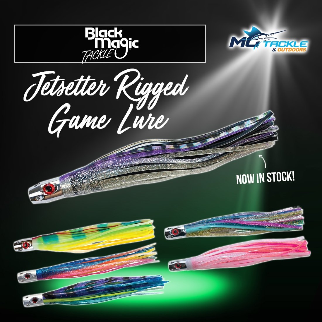 NEW - Black Magic Jetsetter Rigged Game Lure
