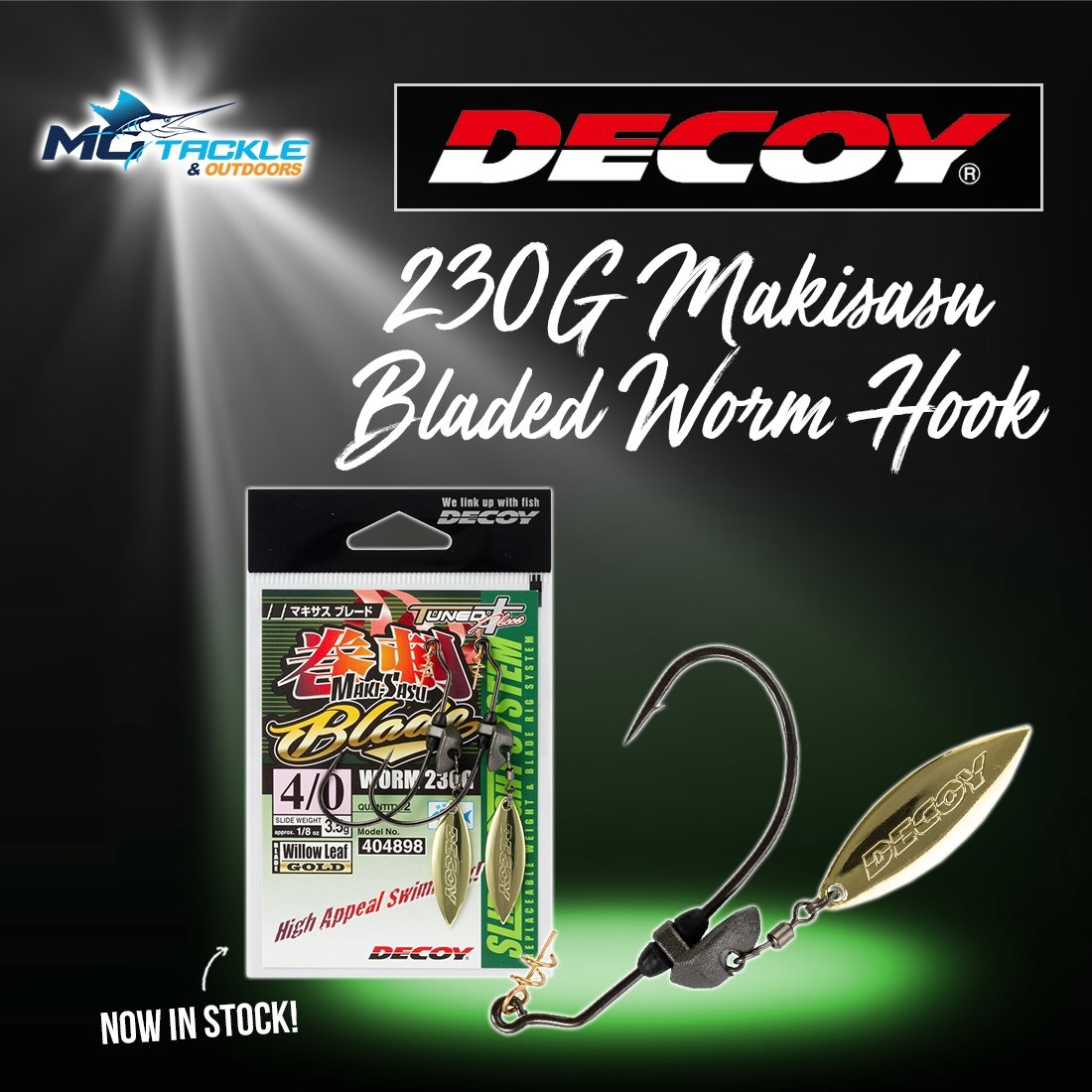 NEW - Decoy Worm230G Makisasu Bladed Worm Hook