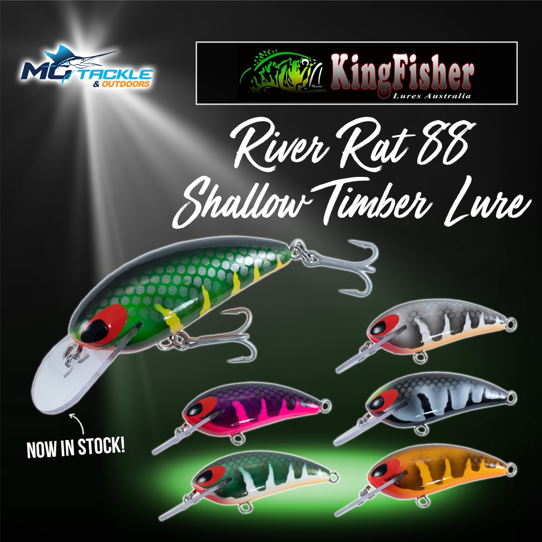 NEW - Kingfisher River Rat 88 Shallow Timber Lure