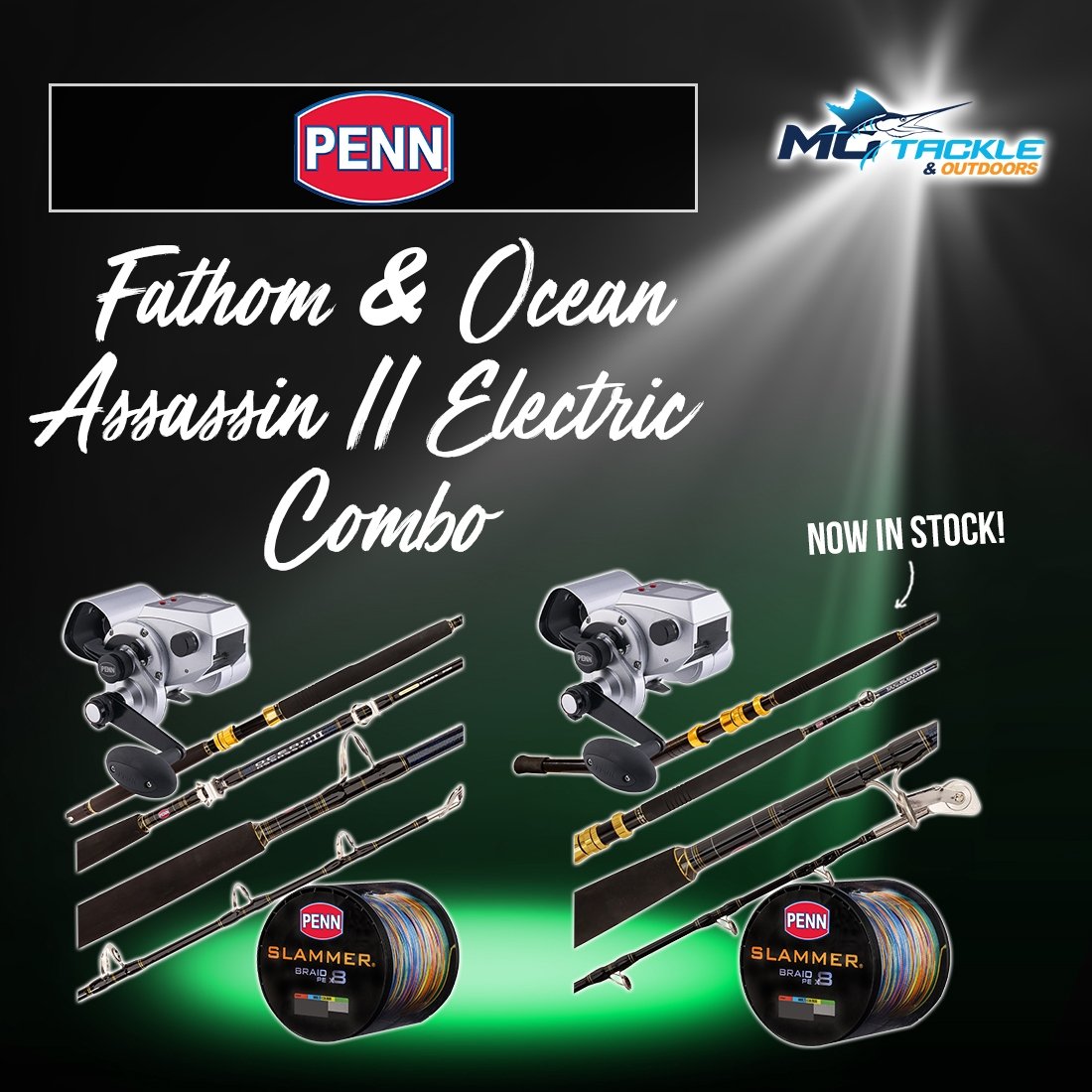 NEW - Penn Fathom & Ocean Assassin II Electric Combo