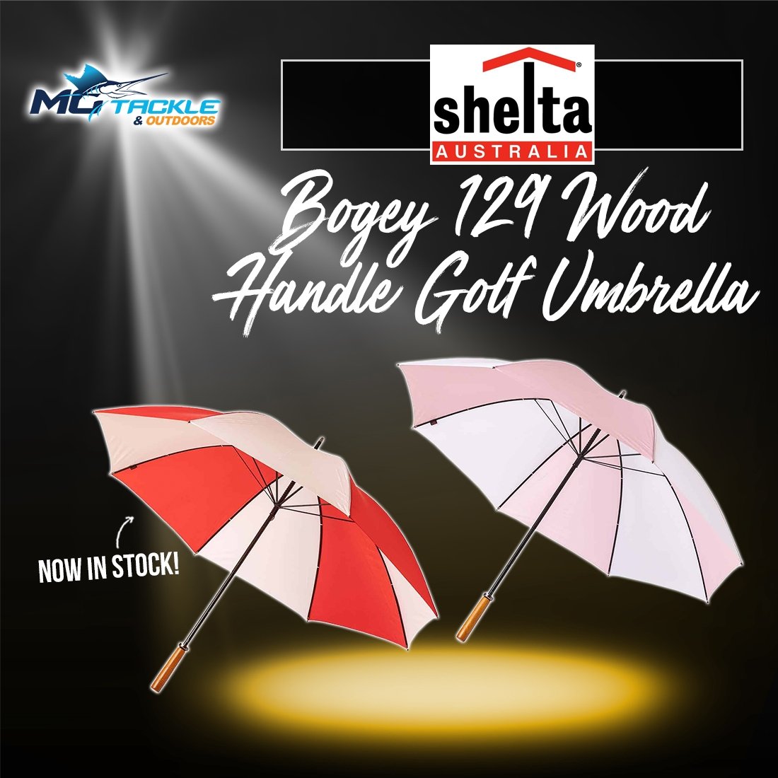 NEW - Shelta Bogey 129 Wood Handle Golf Umbrella