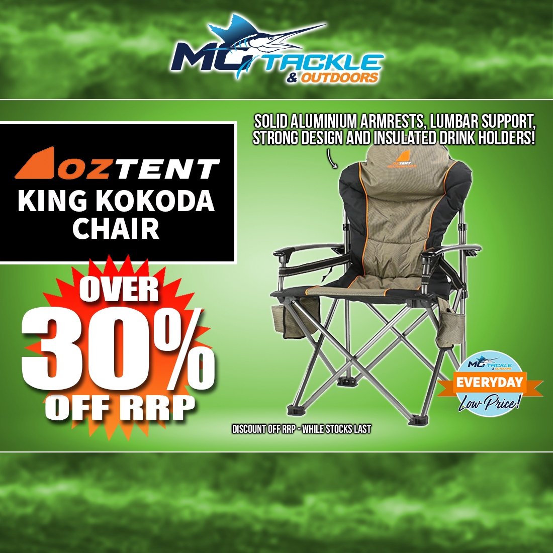 Over 30% off Oztent King Kokoda Chair