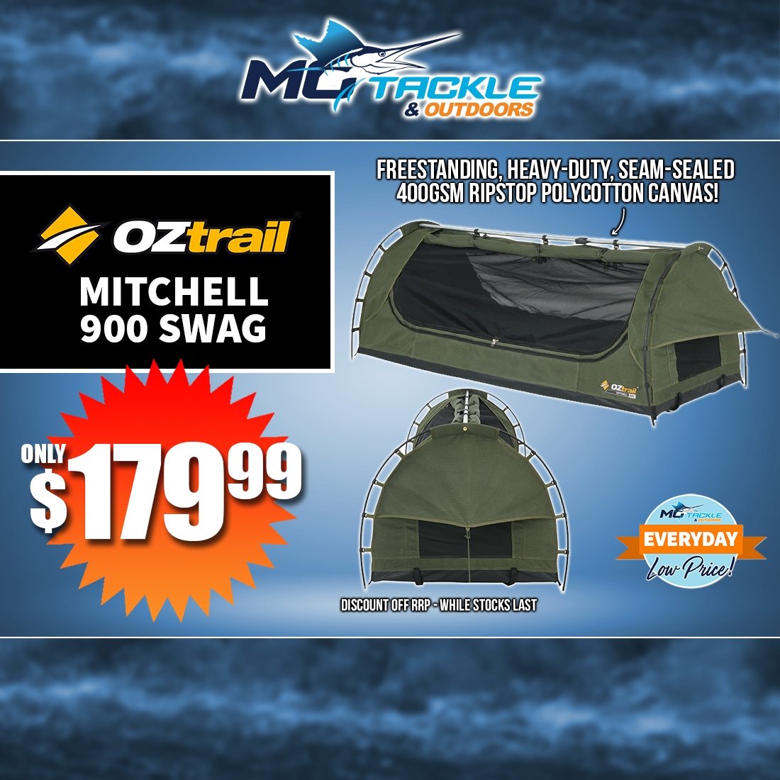 Oztrail Mitchell 900 Swag Only $179.99