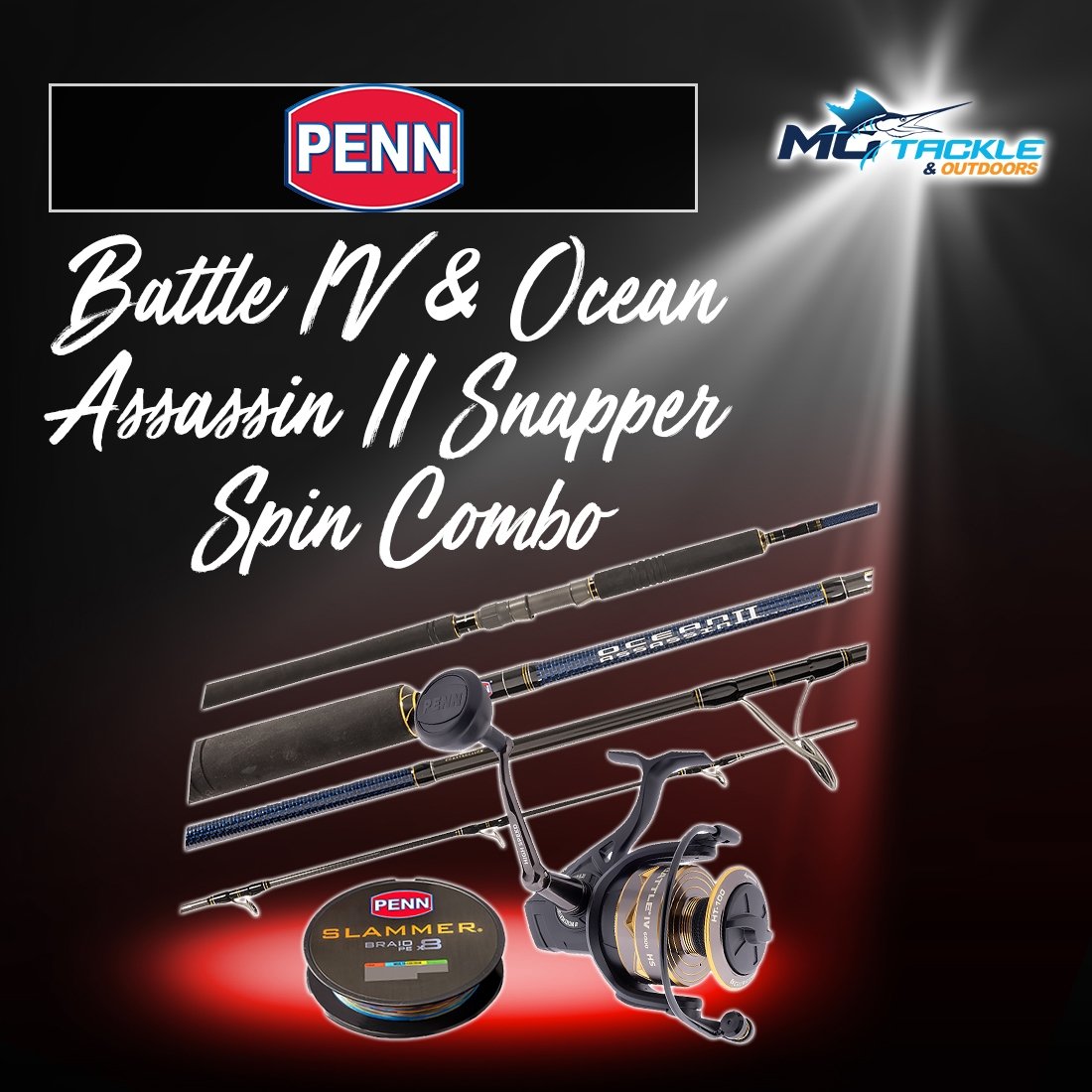 New - Penn Battle IV & Ocean Assassin II Snapper Spin Combo
