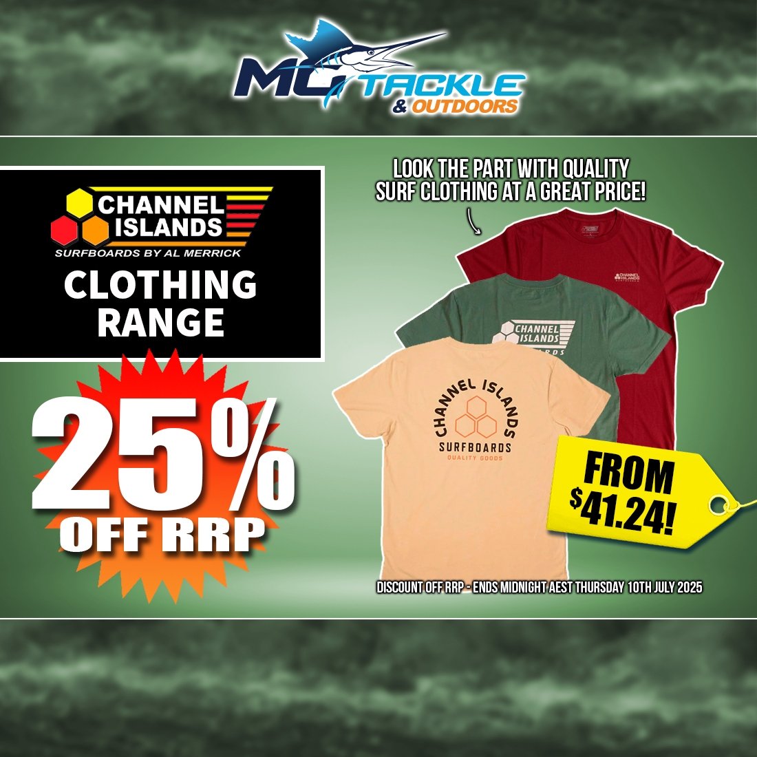 25% off Channel Islands Clothing Range