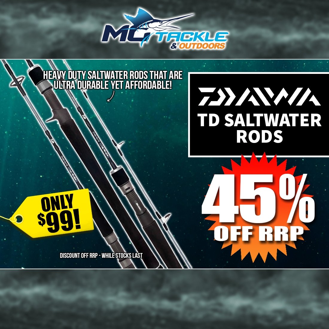 DAIWA 20 TD SALTWATER ROD only $99