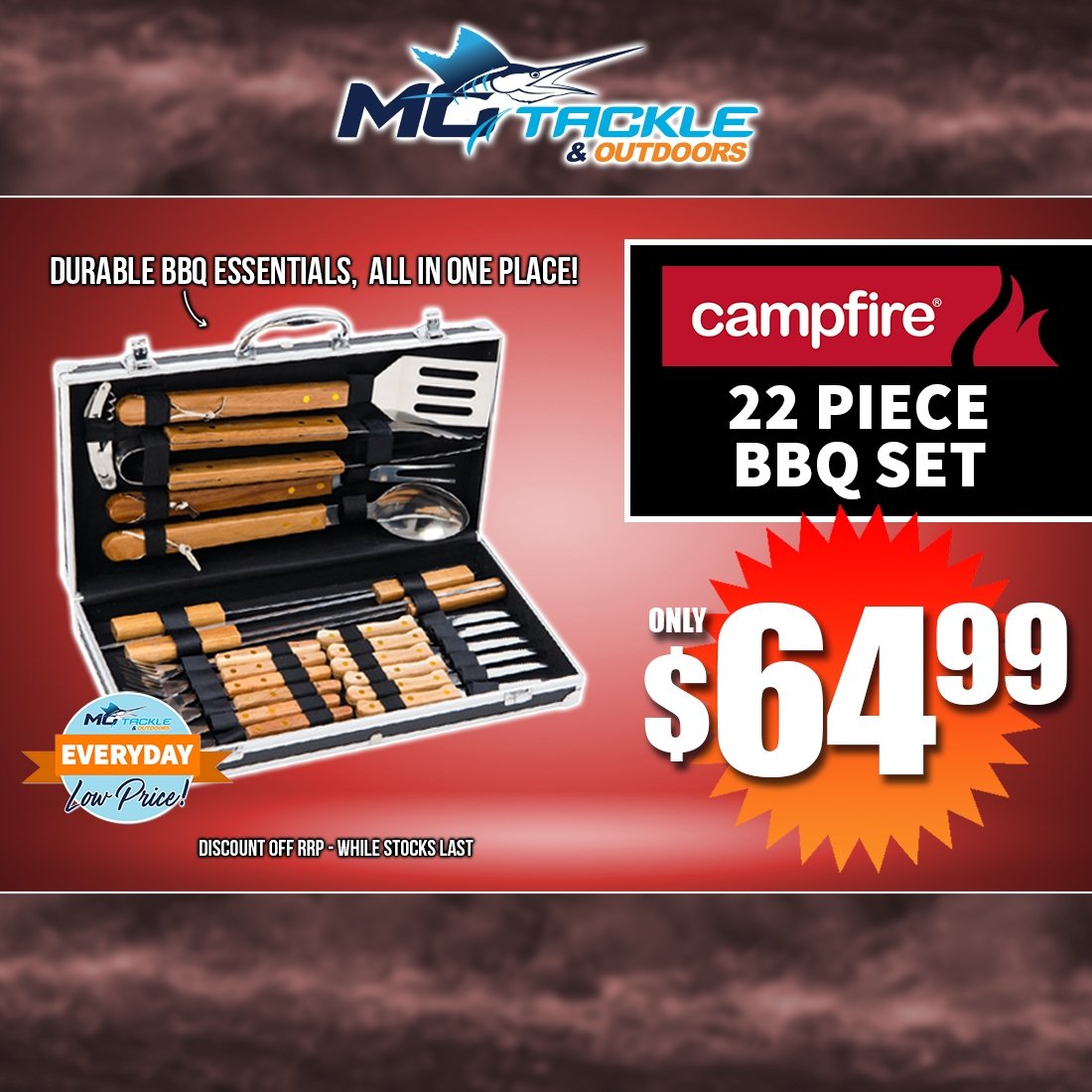 CAMPFIRE BBQ SET only $64.99