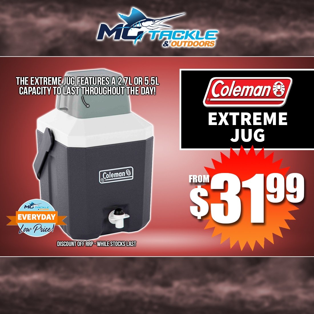 COLEMAN EXTREME JUG from $31.99