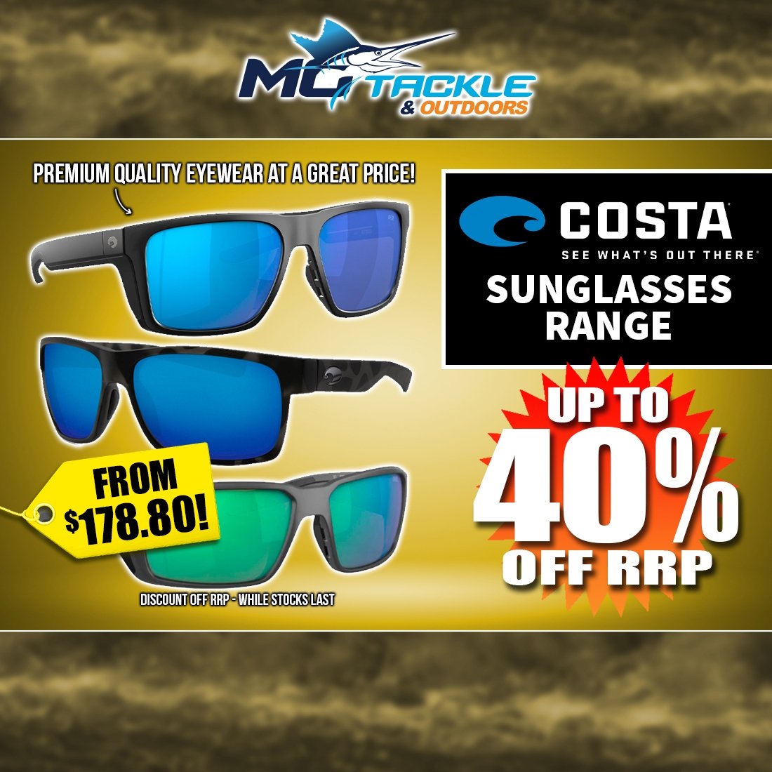 Up to 40% off Costa Sunglasses