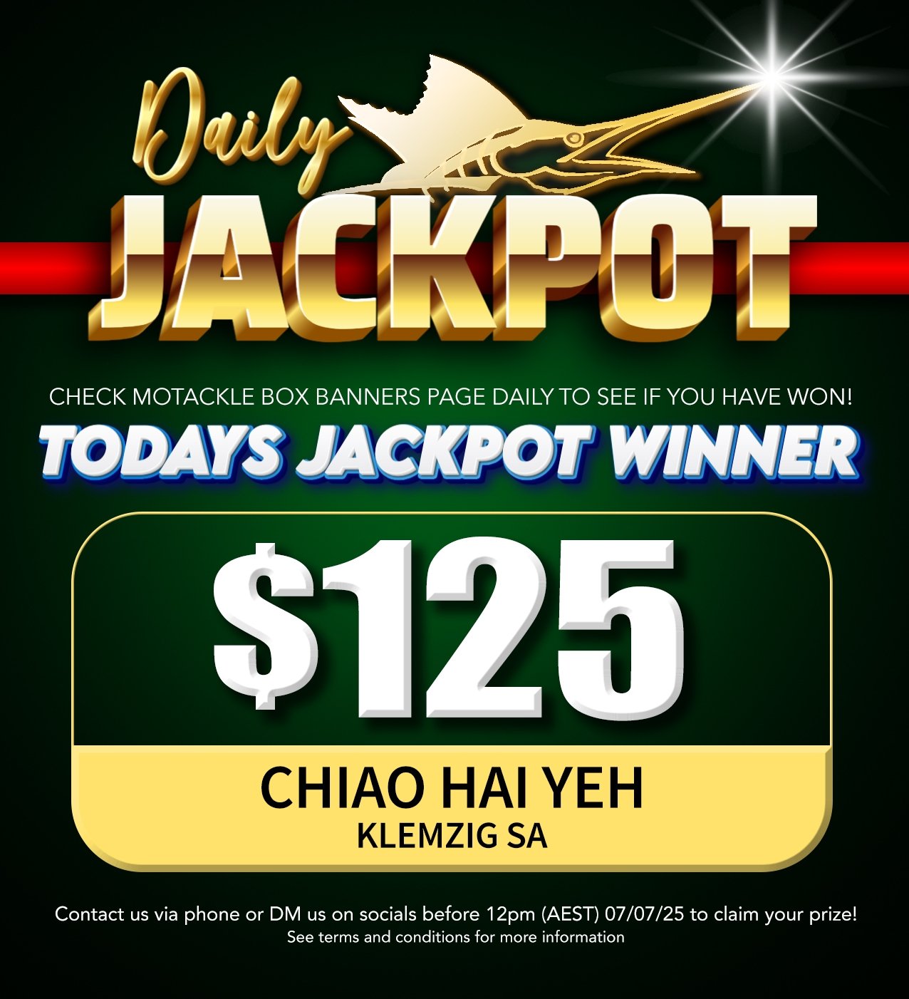 Daily Jackpot Winner
