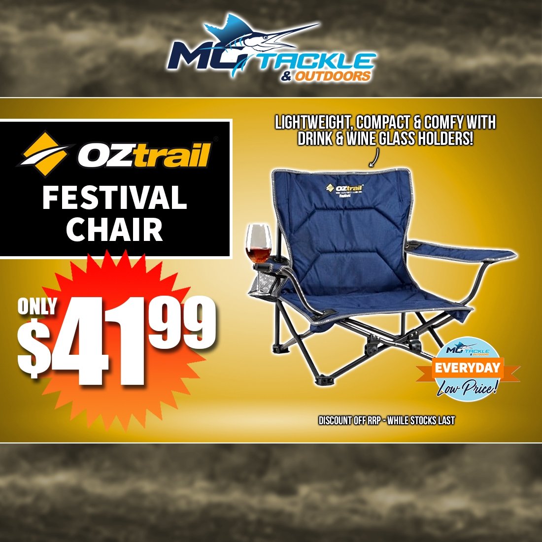 OZTRAIL FESTIVAL CHAIR only $41.99