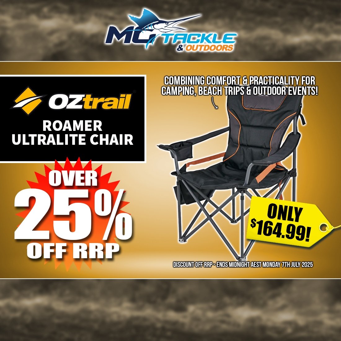 OZTRAIL ROAMER ULTRALITE CHAIR only $164.99