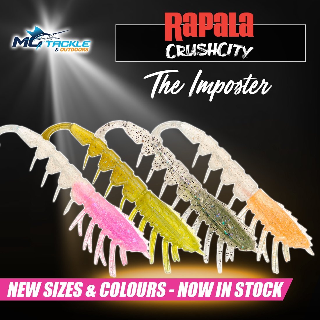 New Sizes & Colours - RAPALA CRUSH CITY CUSTOMS THE IMPOSTER SOFT PLASTIC