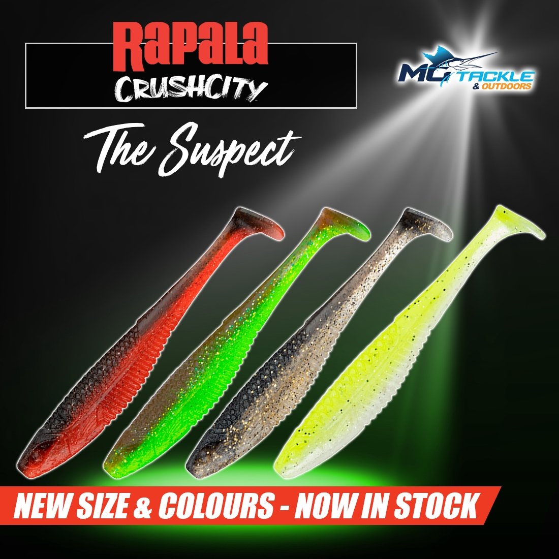 New Size & Colours - RAPALA CRUSH CITY CUSTOMS THE SUSPECT SOFT PLASTIC