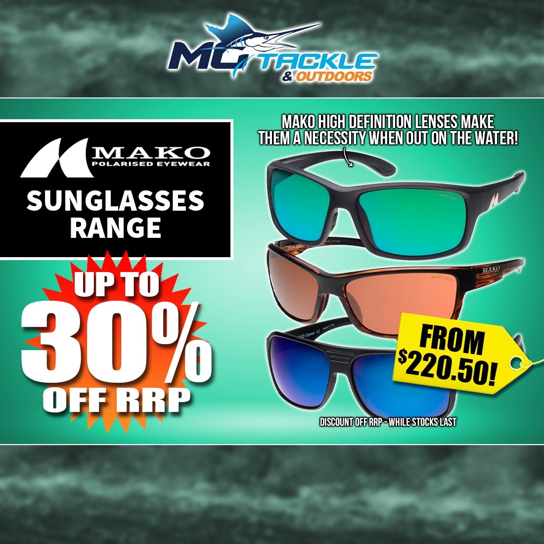 Up to 30% off Mako Sunglasses