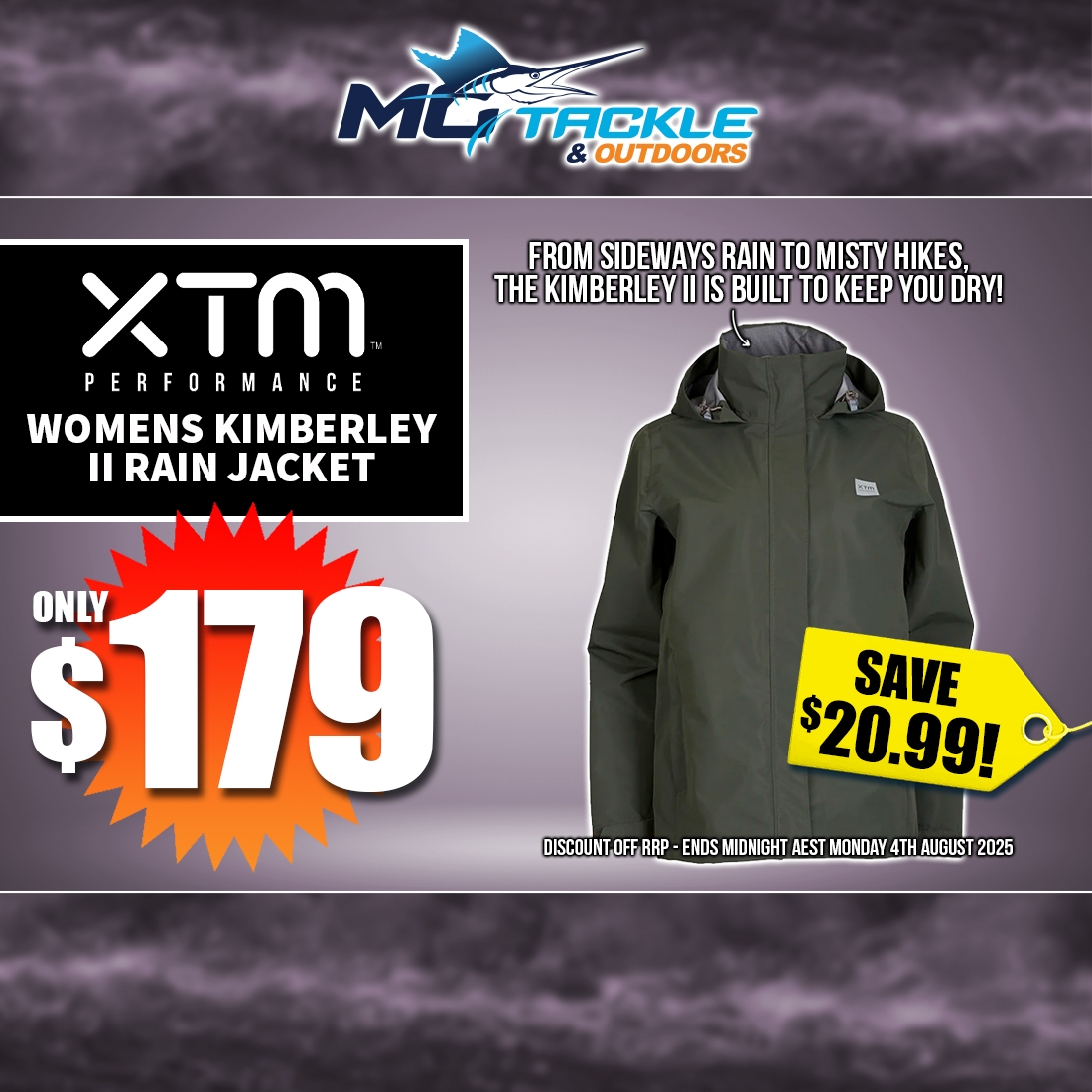 XTM WOMENS KIMBERLEY II RAIN JACKET only 179