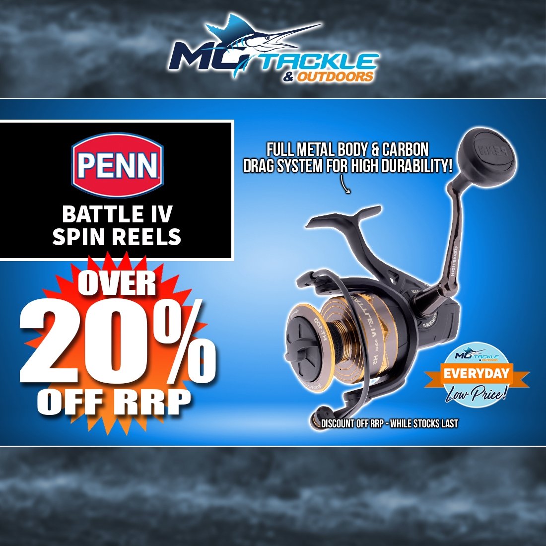 Over 20% off PENN BATTLE IV SPIN REEL